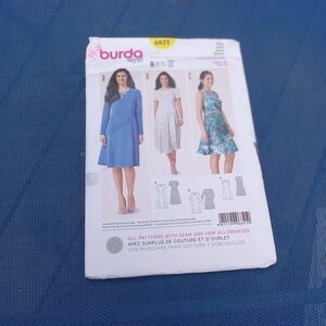 Burda Sewing Pattern 6821 Women's Dresses Dress Sizes 8-20 UnCut Plus Size